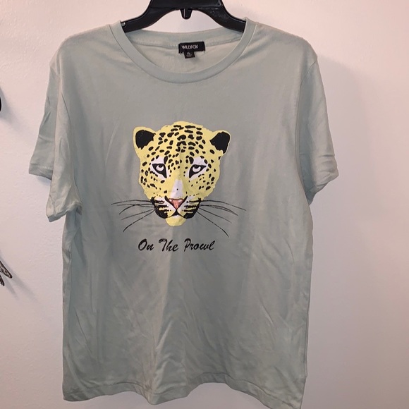 ✅✅WildFox On the Prowl Keke T shirt in Aqua Gray - Picture 3 of 6